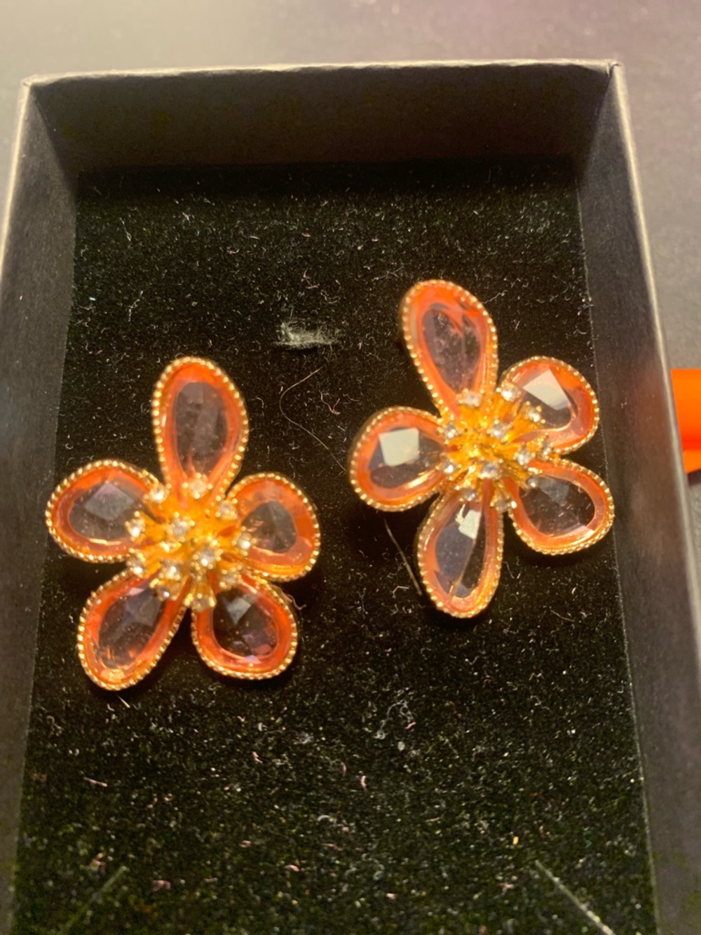 Assorted Floral Stud Earring Set - Cream, Orange & Multicolor